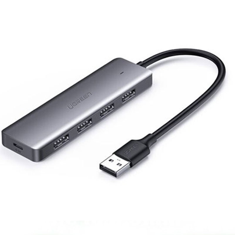 Hub USB ra 4 cổng USB 3.0 hỗ trợ cấp nguồn Micro USB 5V chính hãng Ugreen cao cấp Ugreen 50985